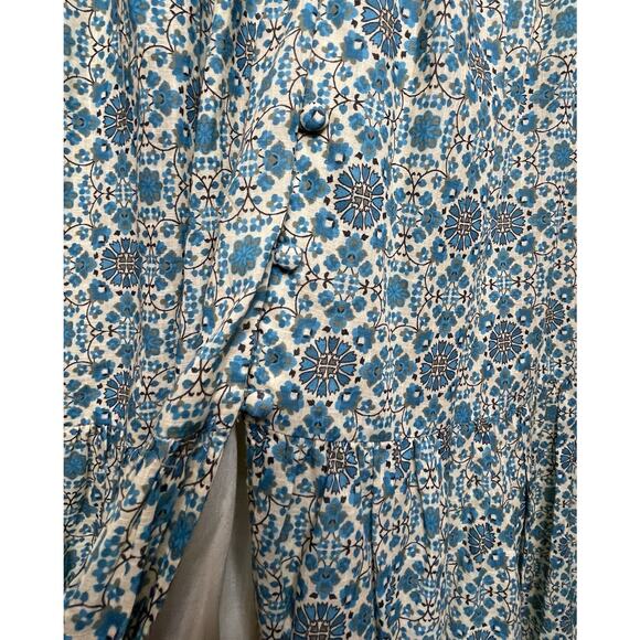NWOT Anthropologie The Peregrine Midi Dress Blue Green Floral Prairie Boho Small - Picture 9 of 12